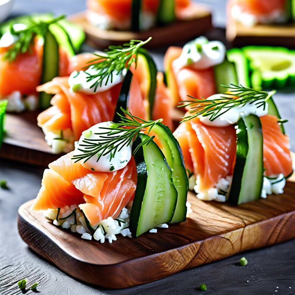 smoked salmon and cucumber bites