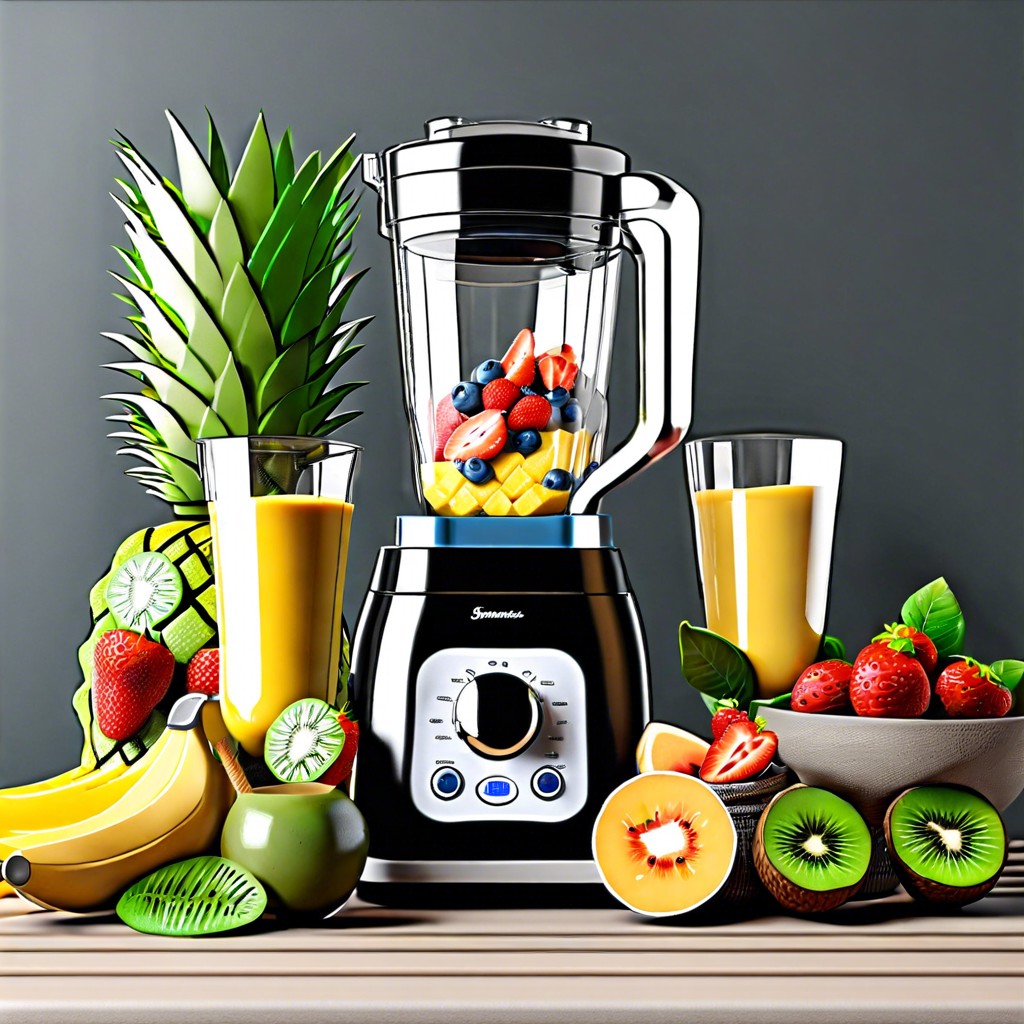 smoothie bar blender fresh fruits and protein powders