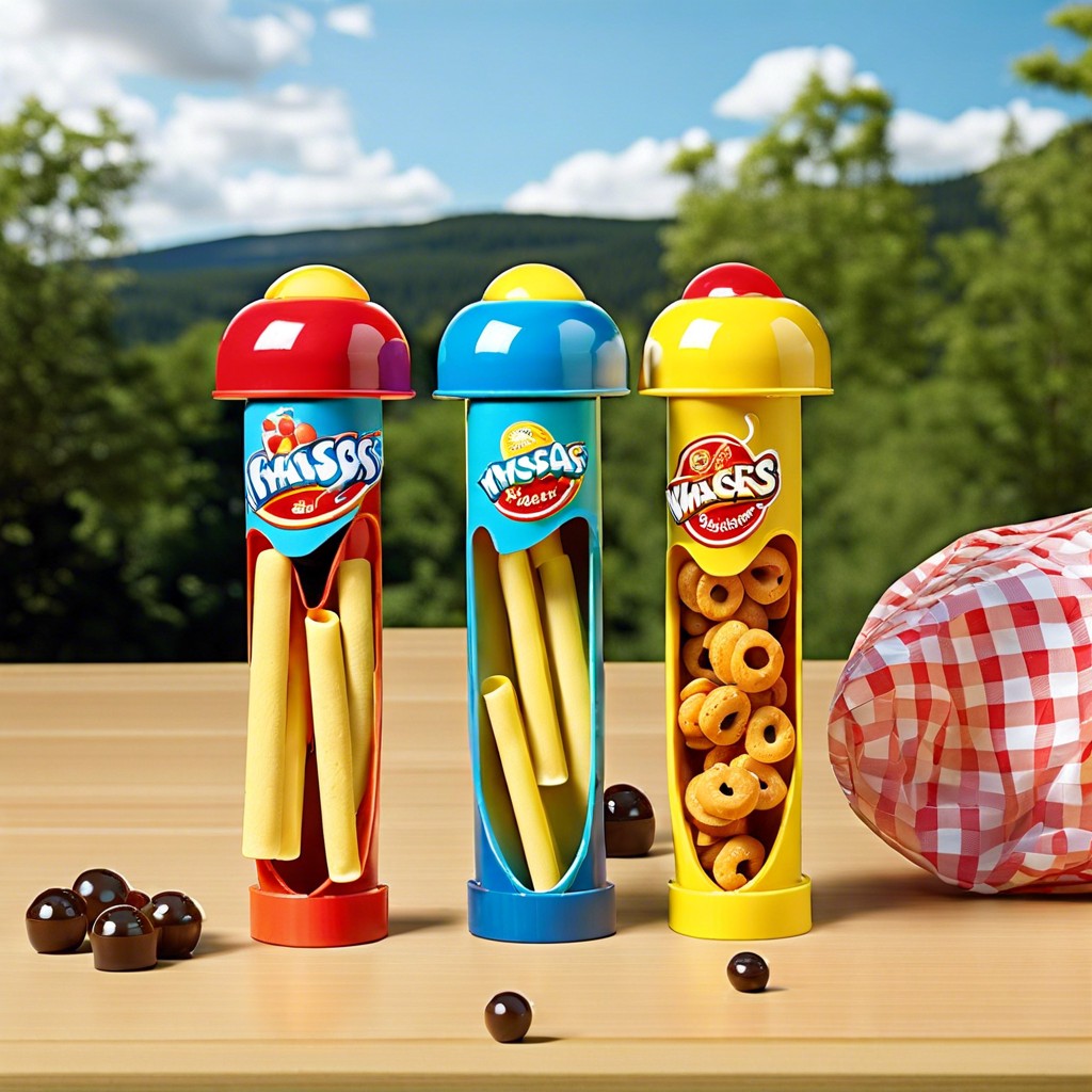 snack tubes that double as whistles or toys