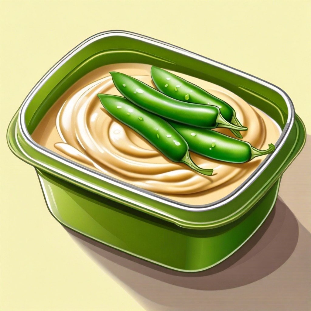 snap peas with hummus dip