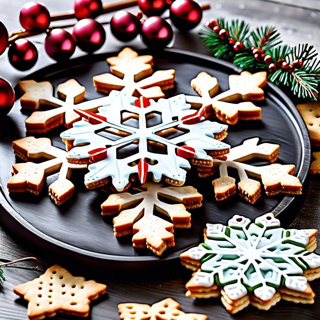 snowflake shaped crackers