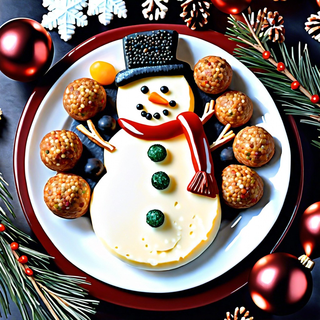 snowman cheese ball