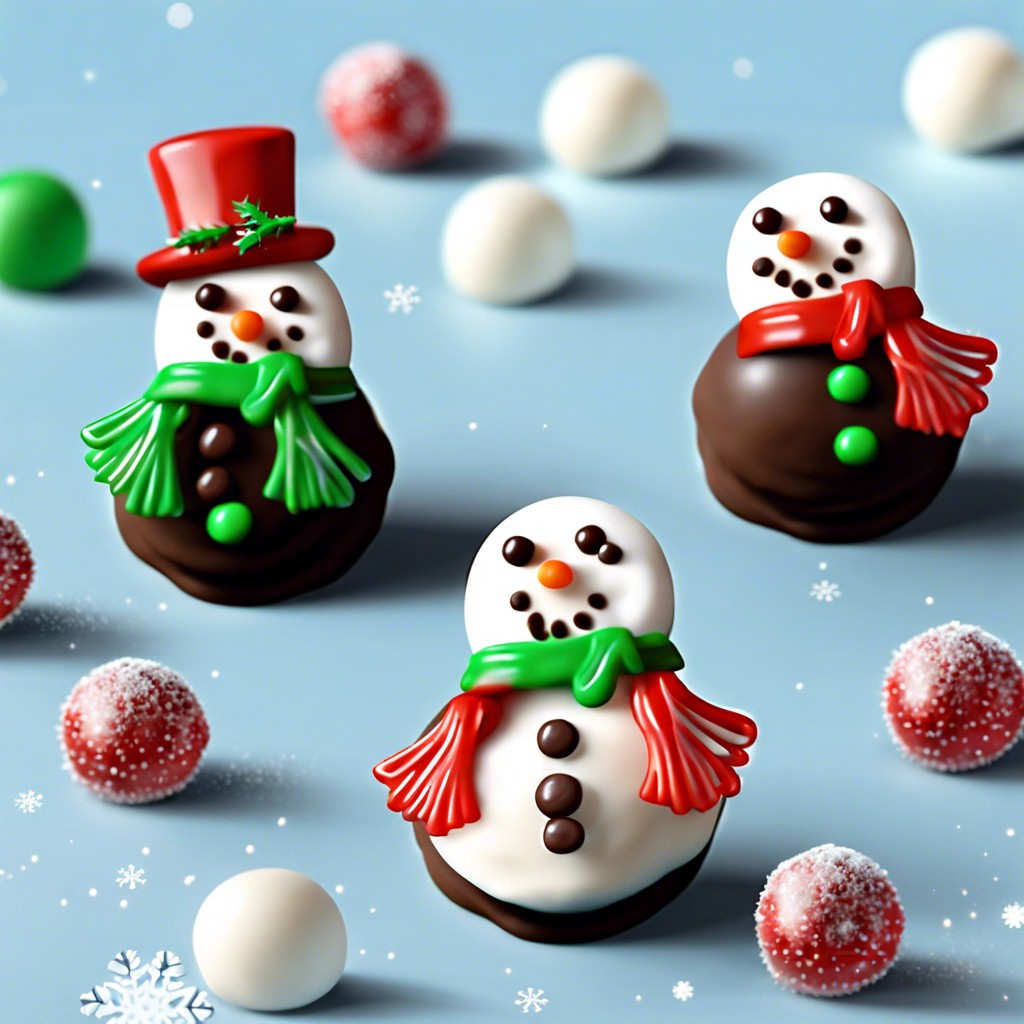 snowman oreo balls