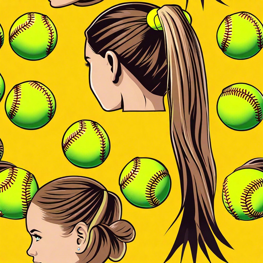softball themed hair ties