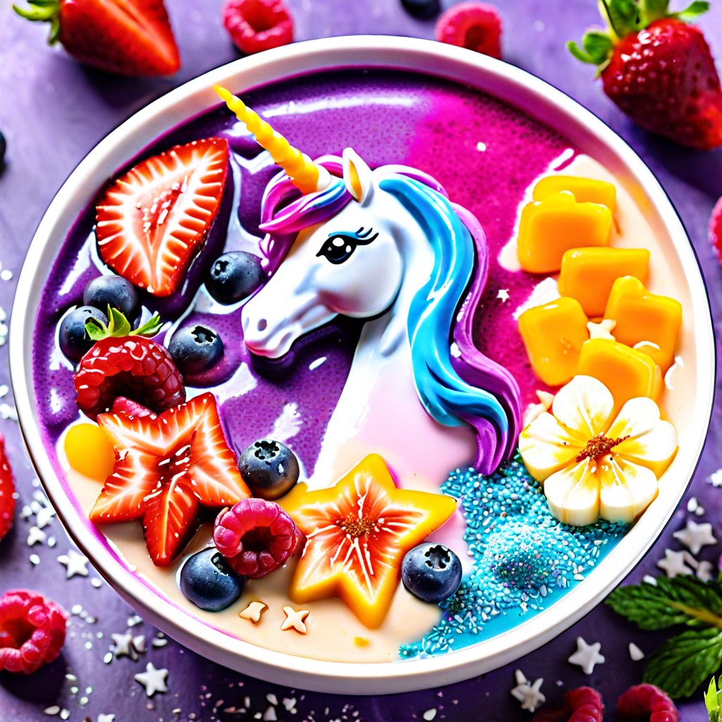 sparkling unicorn smoothie bowls