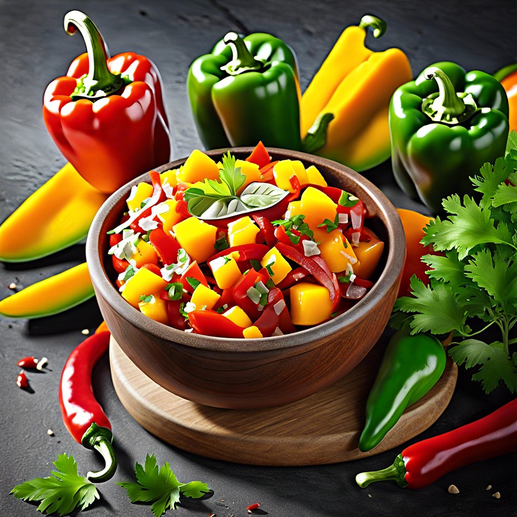 spicy bell pepper and mango salsa