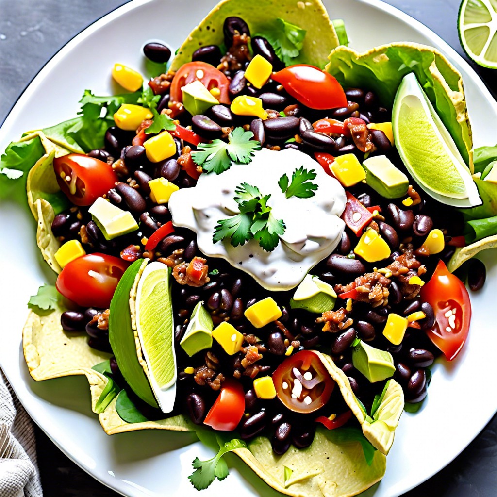 spicy black bean taco salad