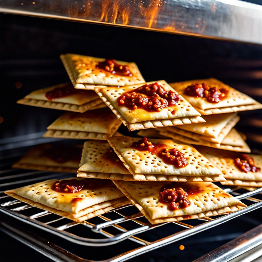 spicy crackers toss crackers with chili oil and bake until crispy