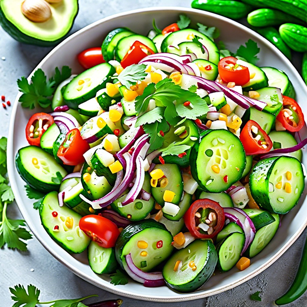 spicy mexican cucumber salad with chili and lime