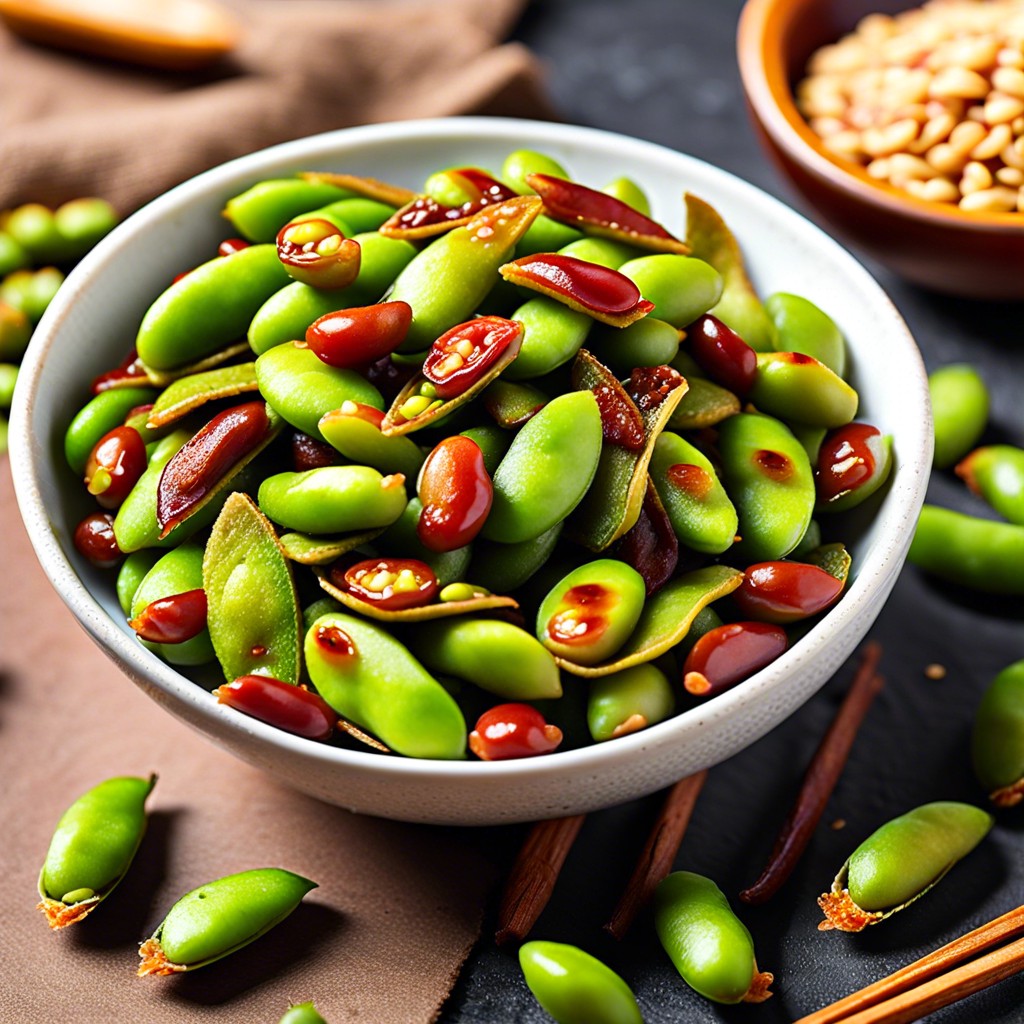 spicy roasted edamame