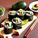 spicy tuna and avocado nori rolls