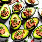 spicy tuna stuffed avocados