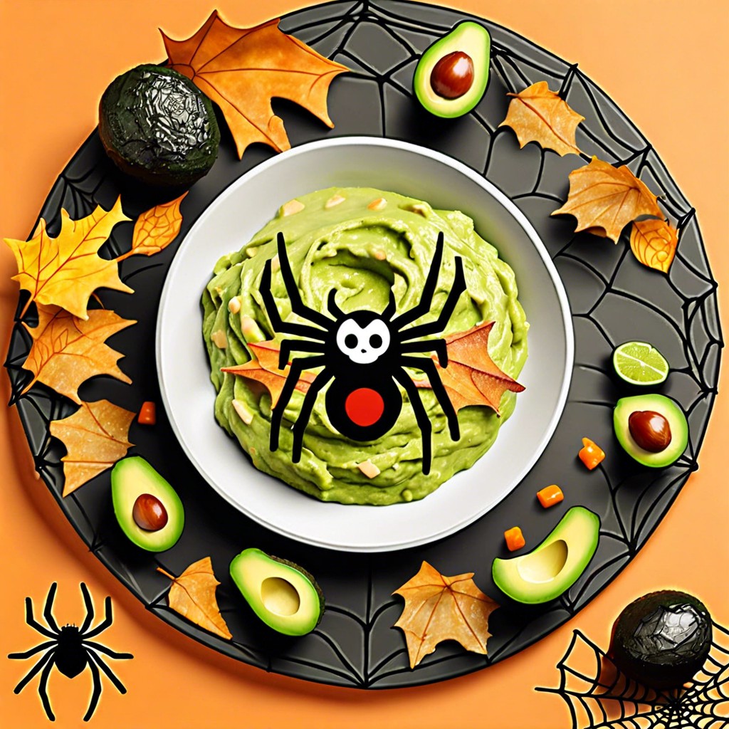 spider web guacamole cobweb design with sour cream spider olives