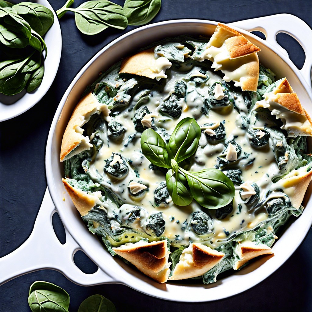 spinach and artichoke dip with homemade tortilla chips
