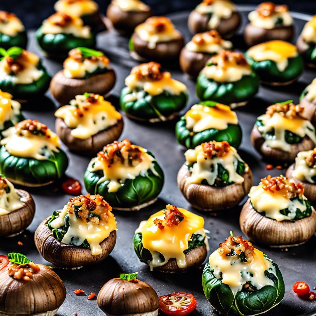 spinach and cheese stuffed mushrooms