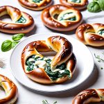 spinach and cheese stuffed pretzels