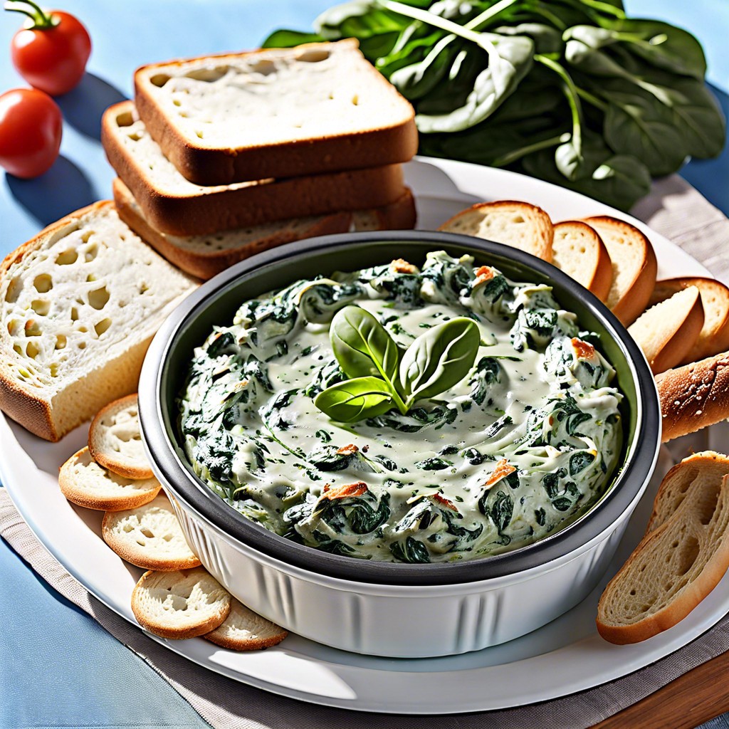 spinach dip with bread