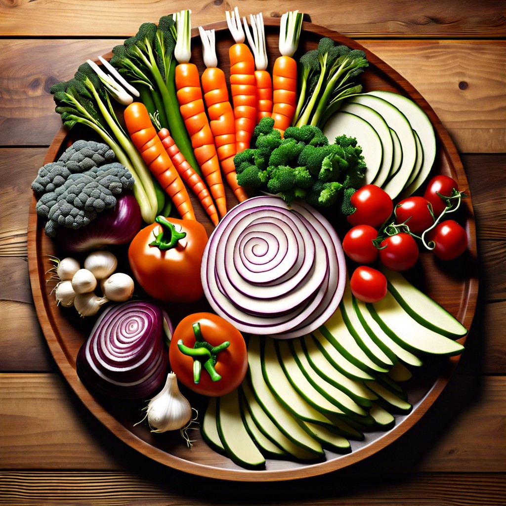 spiral veggie platters