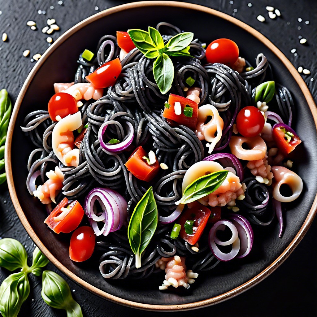 squid ink pasta salad