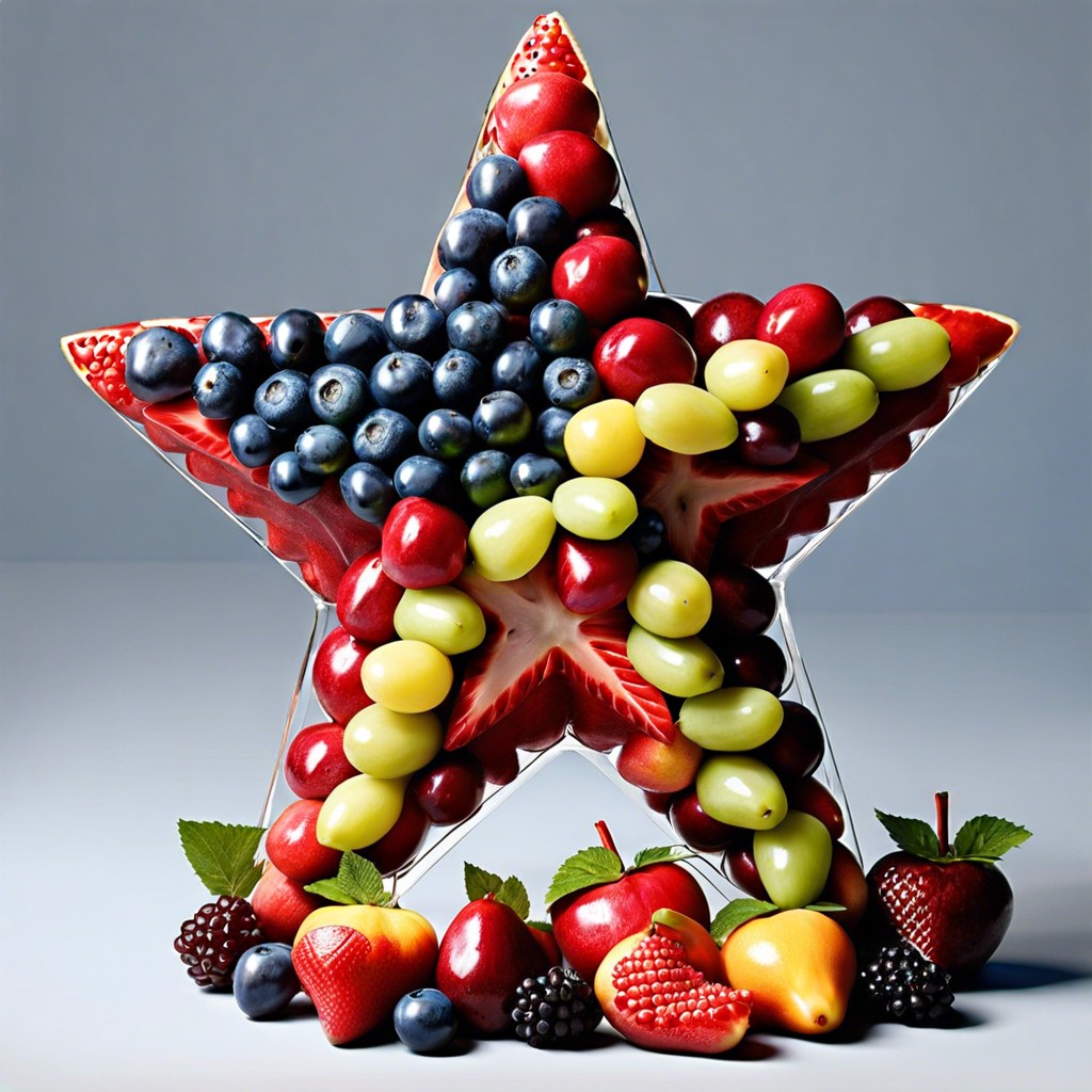 star shaped watermelon and strawberries