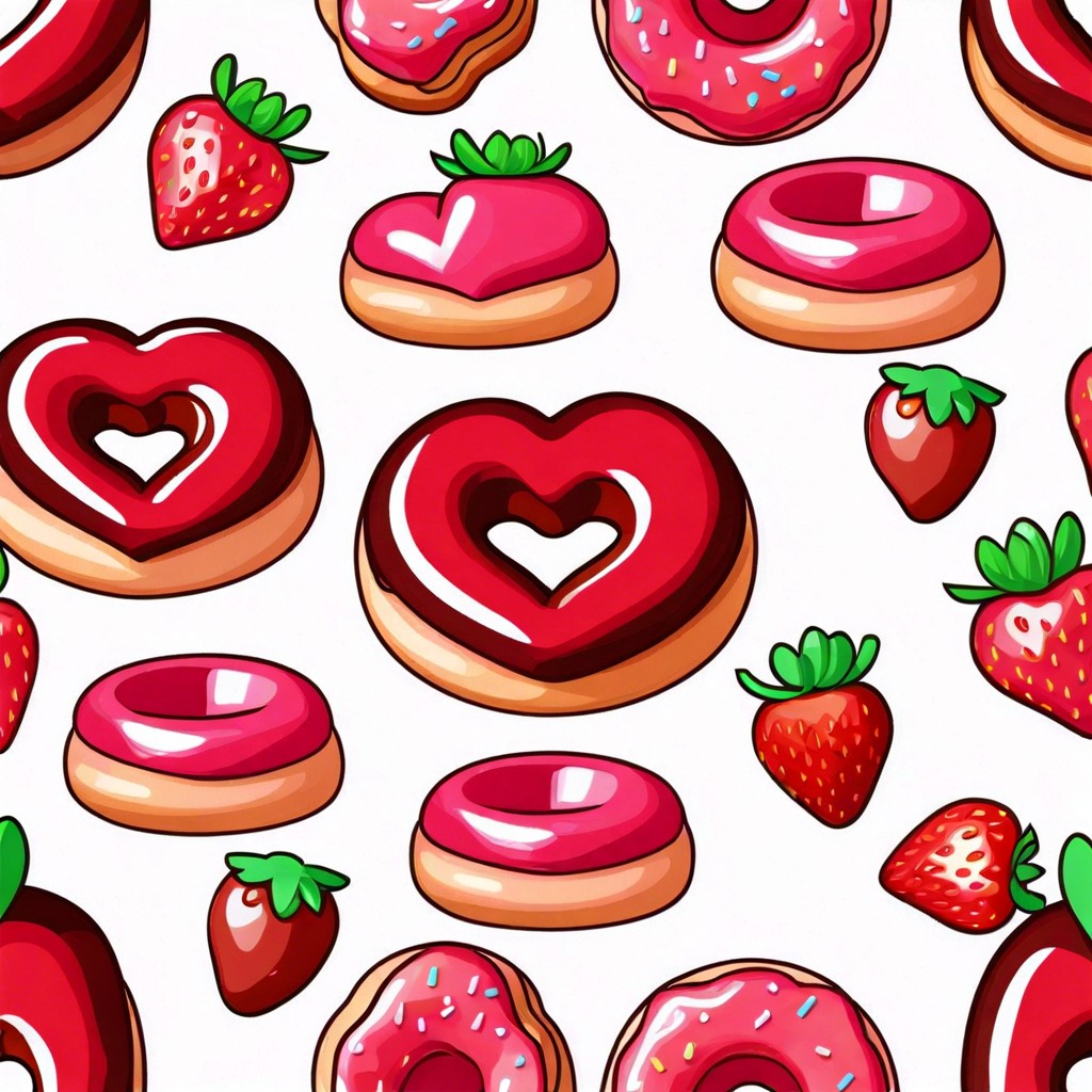 strawberry jelly heart donuts