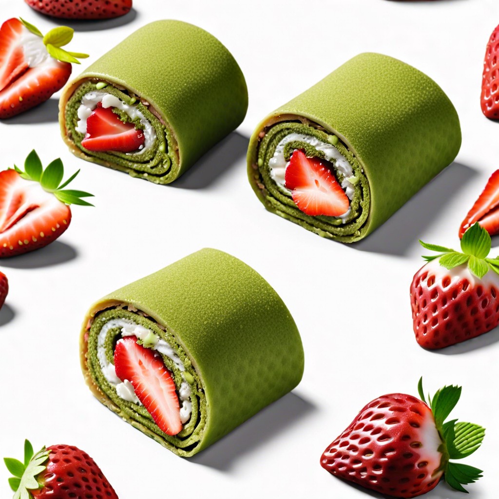 strawberry matcha rolls