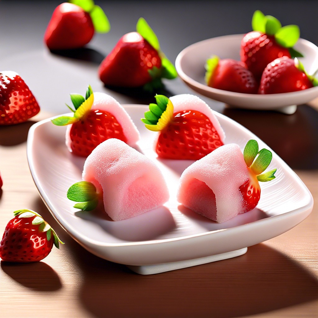 strawberry mochi bites