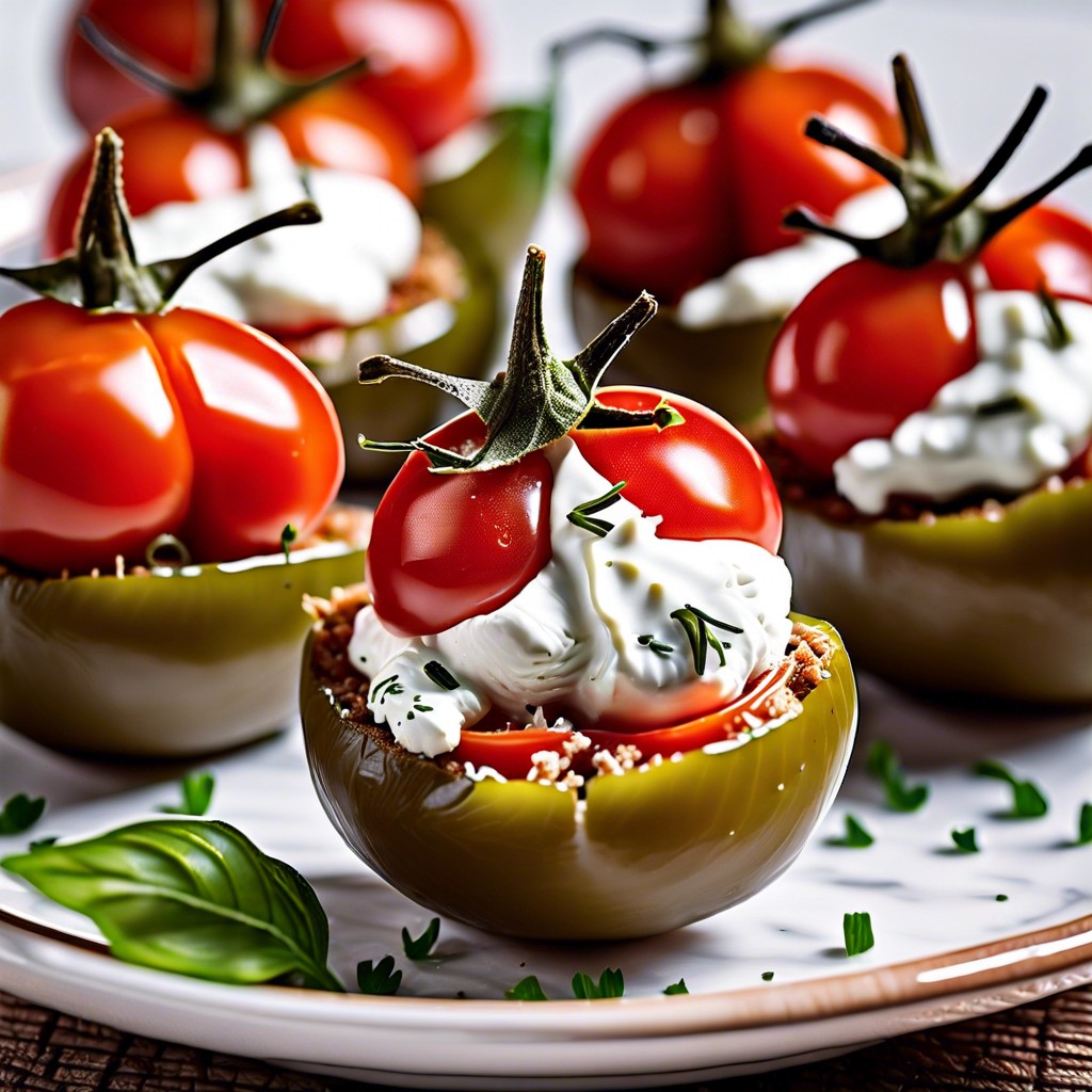 stuffed cherry tomatoes with herbed cream cheese
