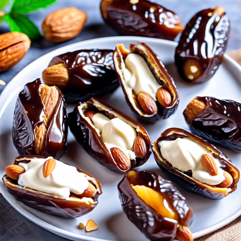 stuffed dates almonds and cream cheese filled