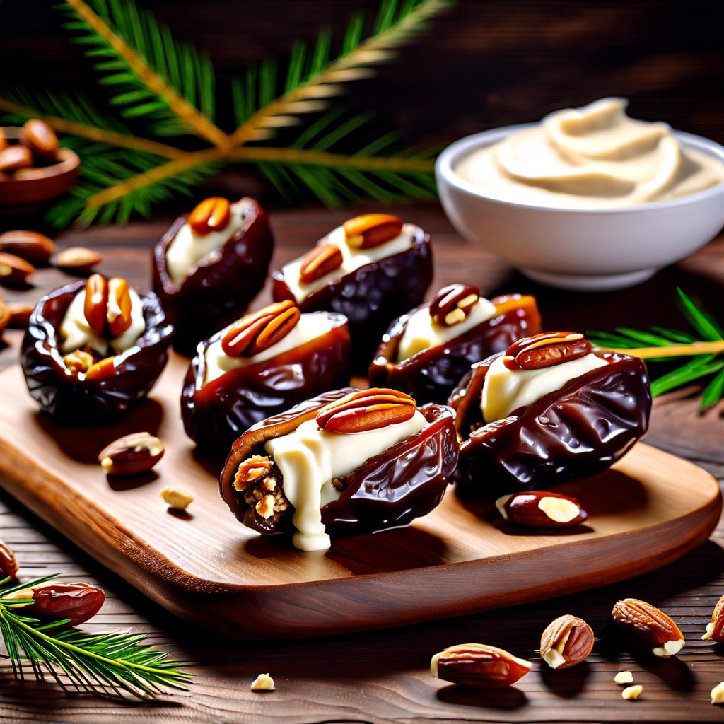 stuffed dates with cream cheese and nuts