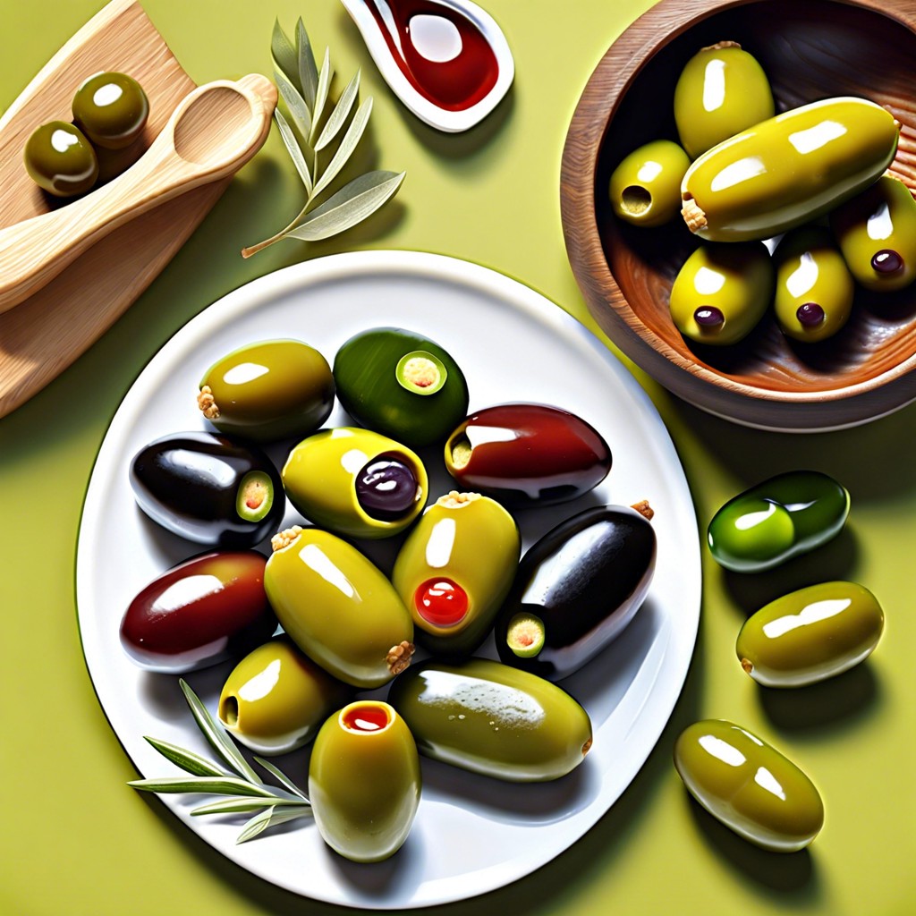 stuffed olives and pickles