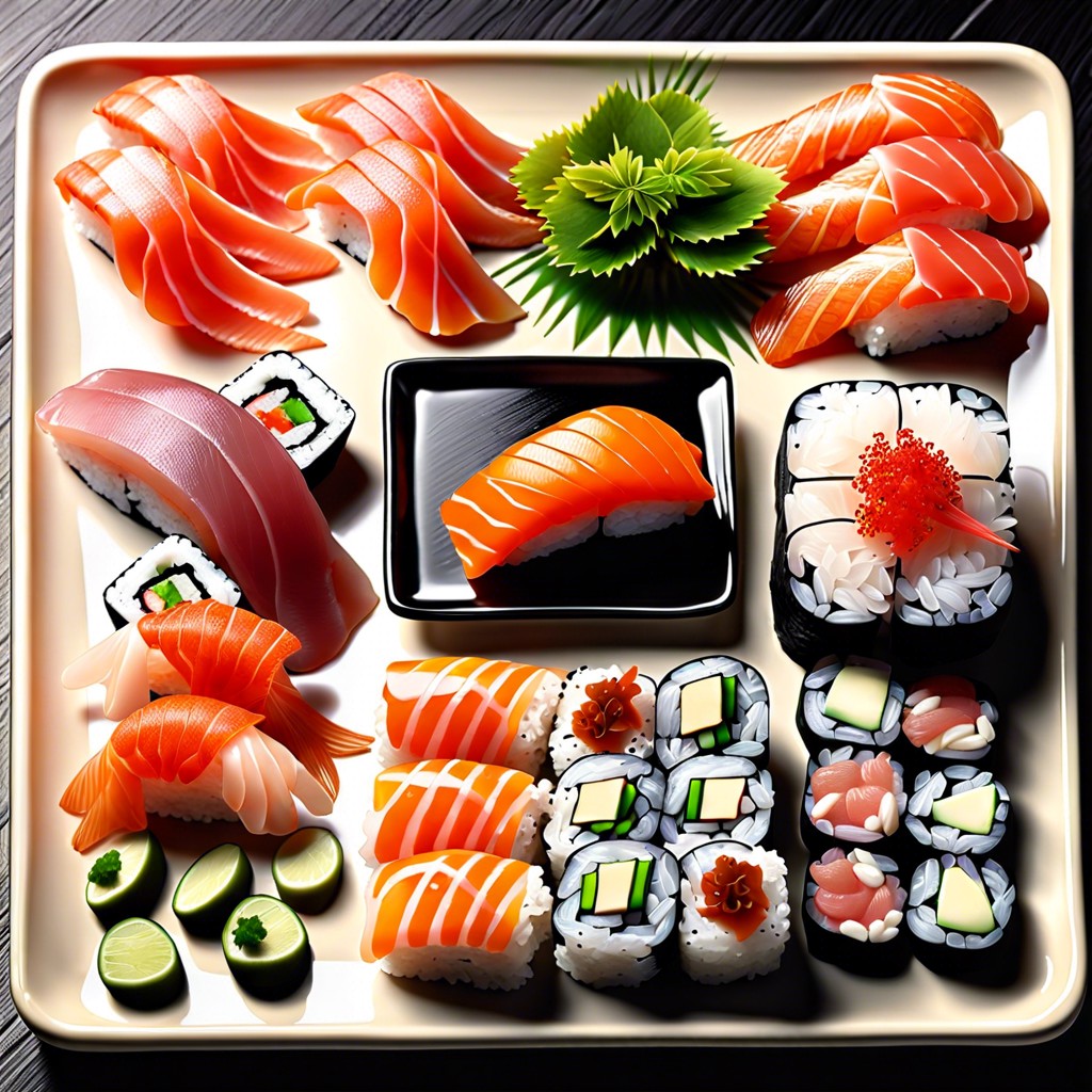 sushi and sashimi tray