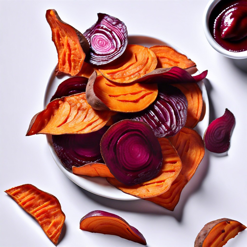 sweet potato and beetroot crisps