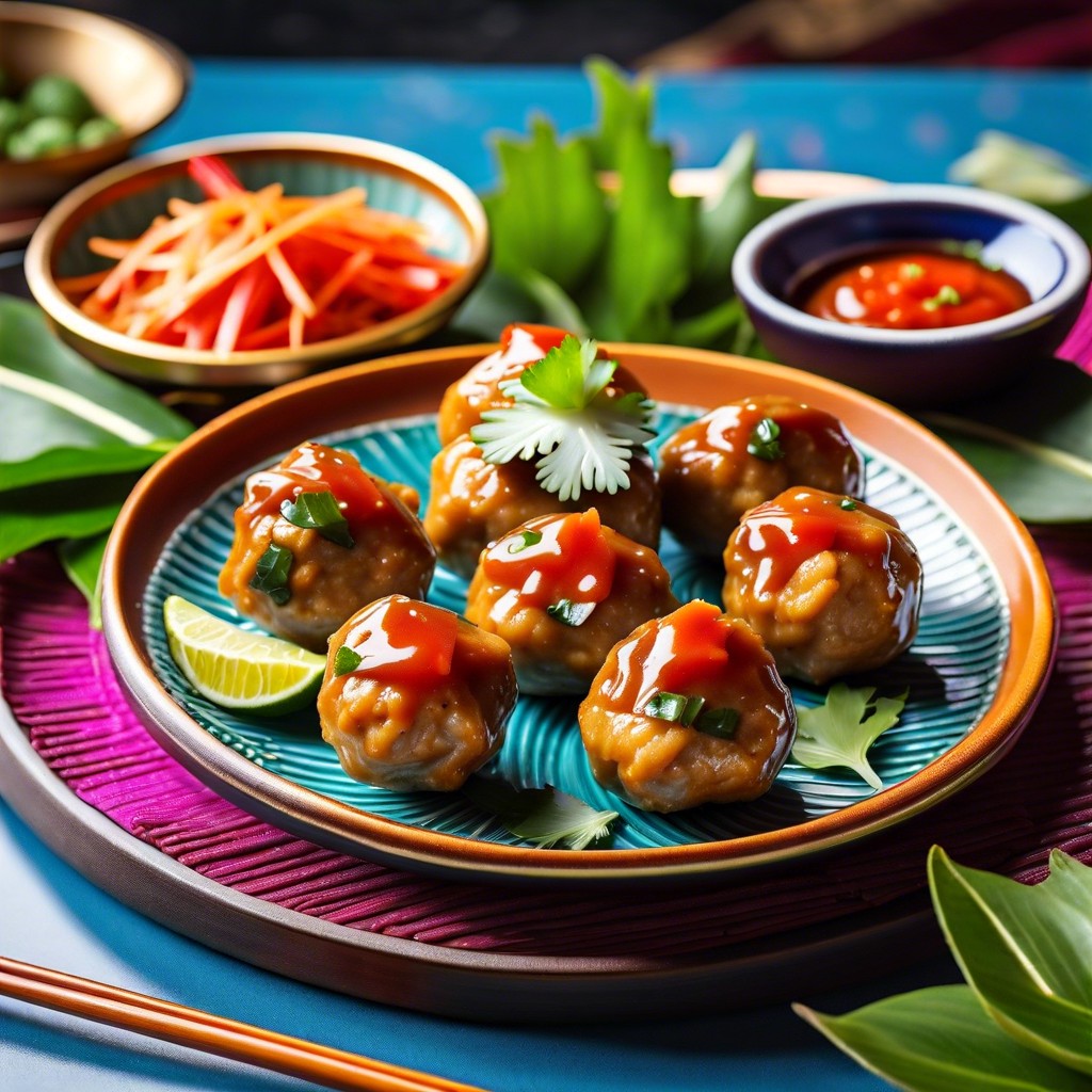 thai style chicken meatballs