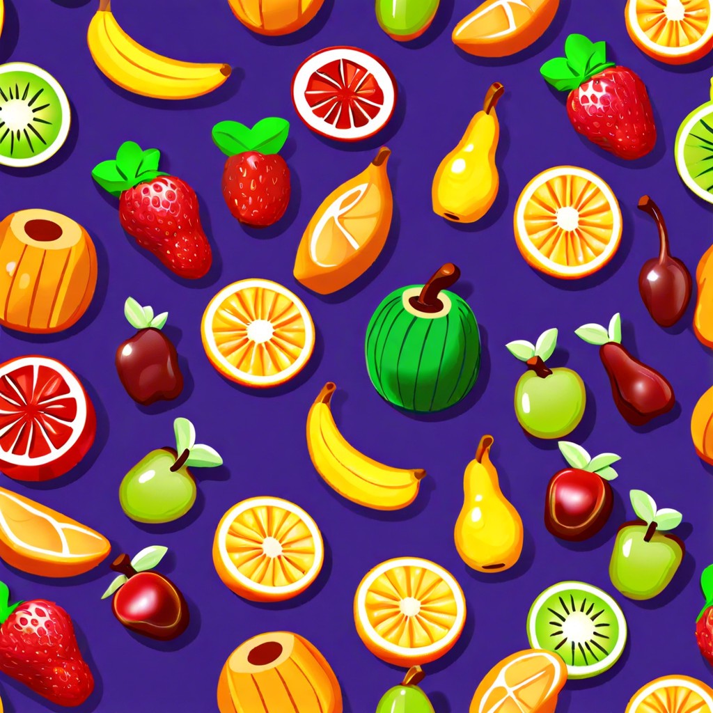 themed fruit snacks e.g. dinosaurs stars