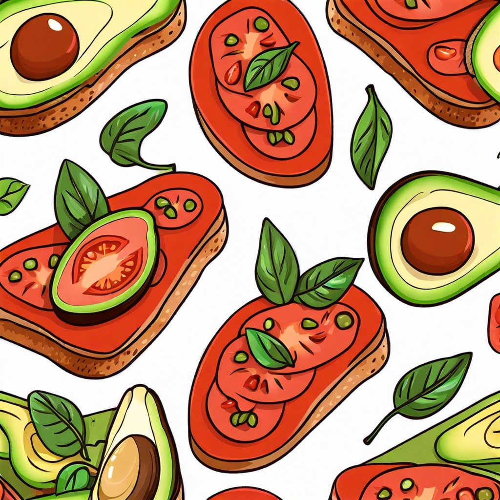 tomato and avocado toasts