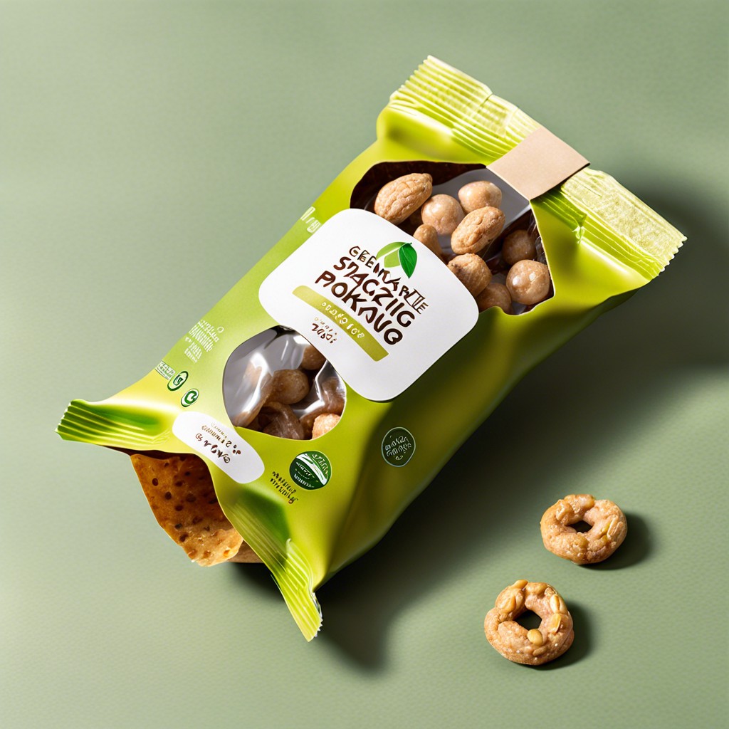 transparent compostable bags to showcase the snack