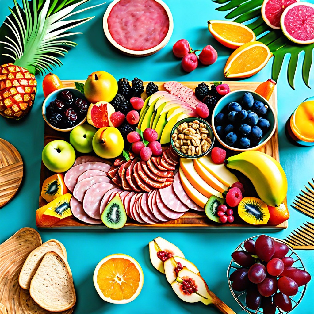 tropical charcuterie board