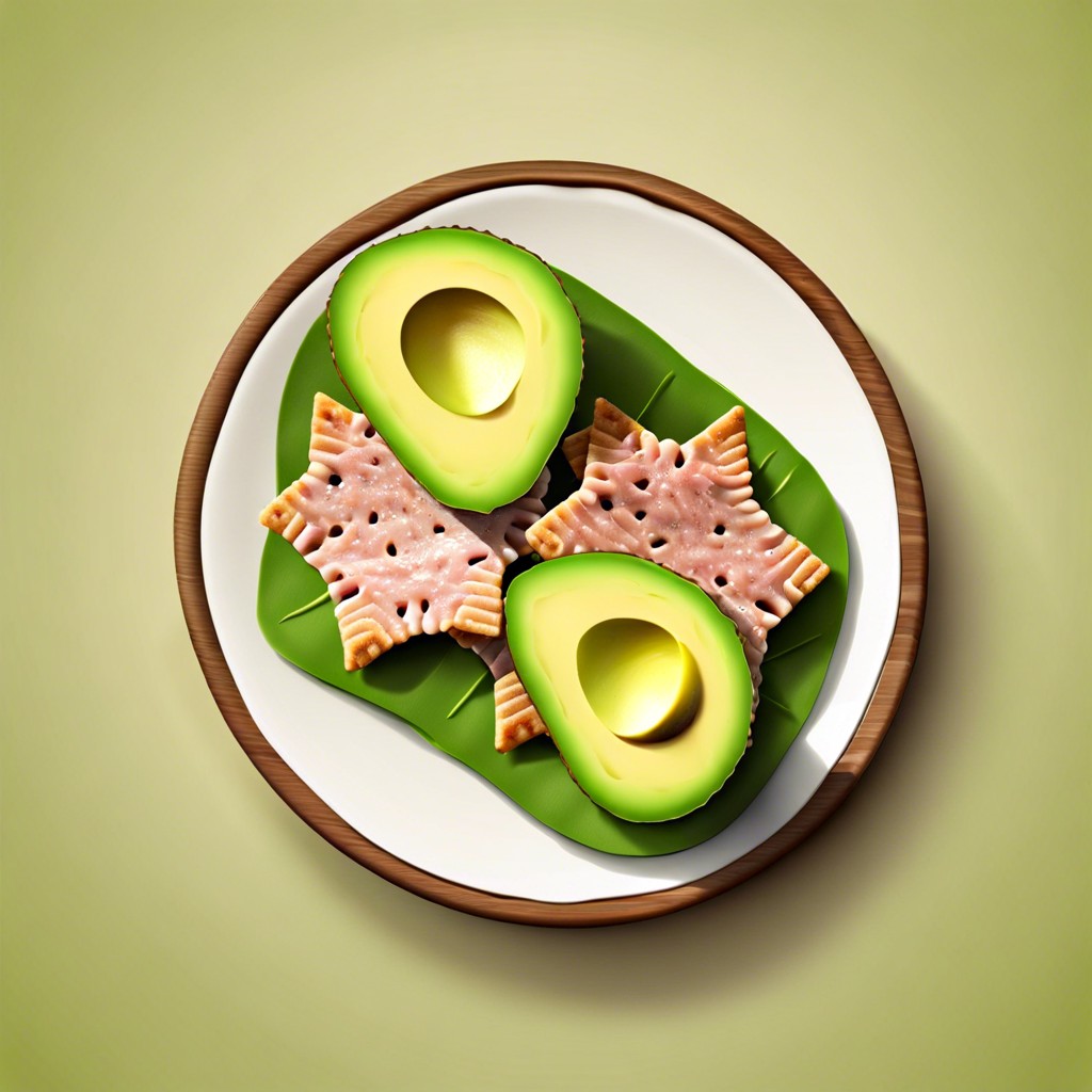 tuna and avocado crackers