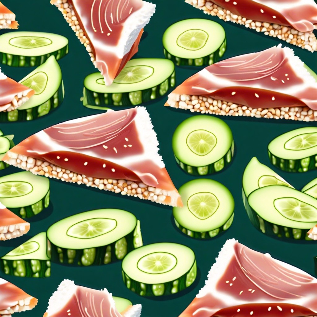 tuna and cucumber slices
