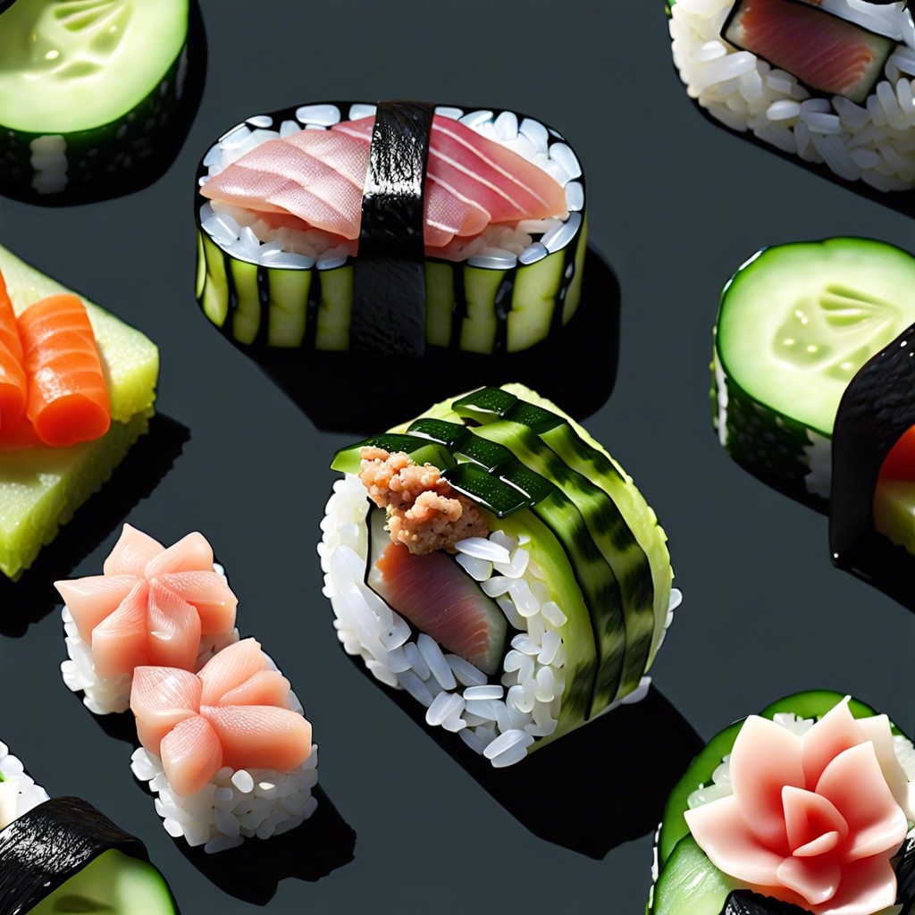 tuna and cucumber sushi