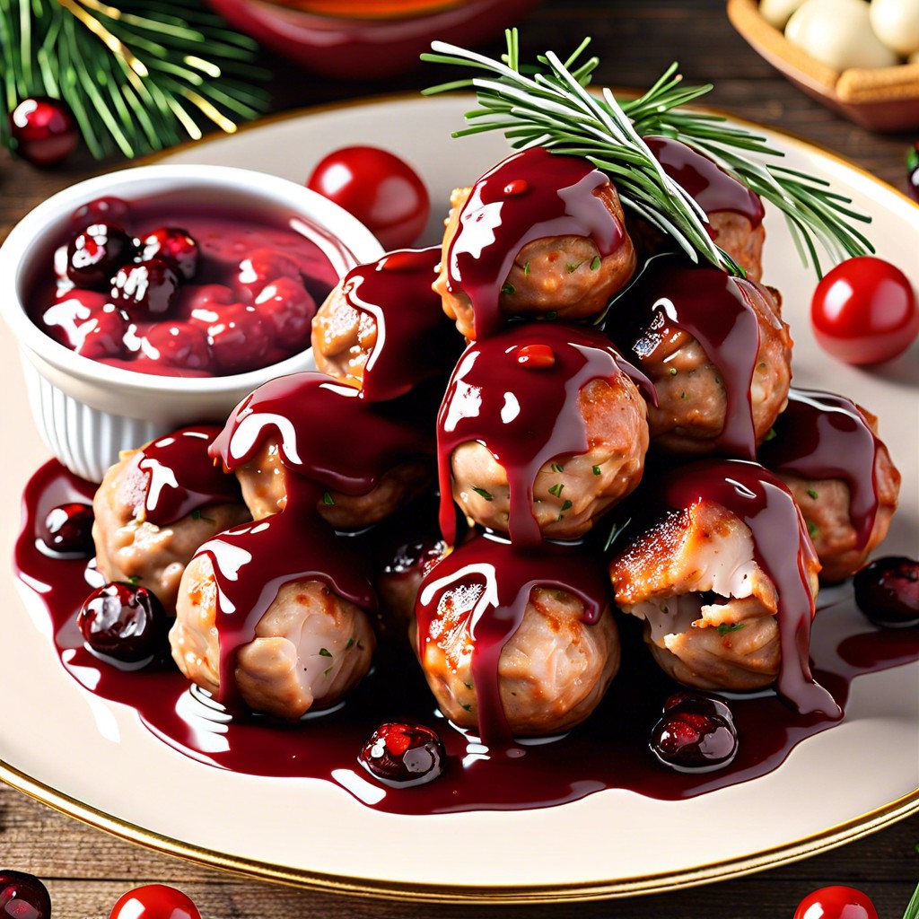 turkey meatballs with cranberry dipping sauce