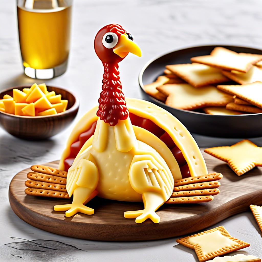 turkey shaped cheese and crackers