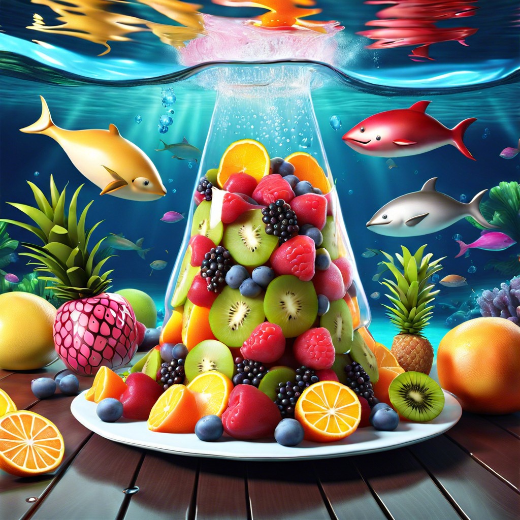 underwater fruit salad
