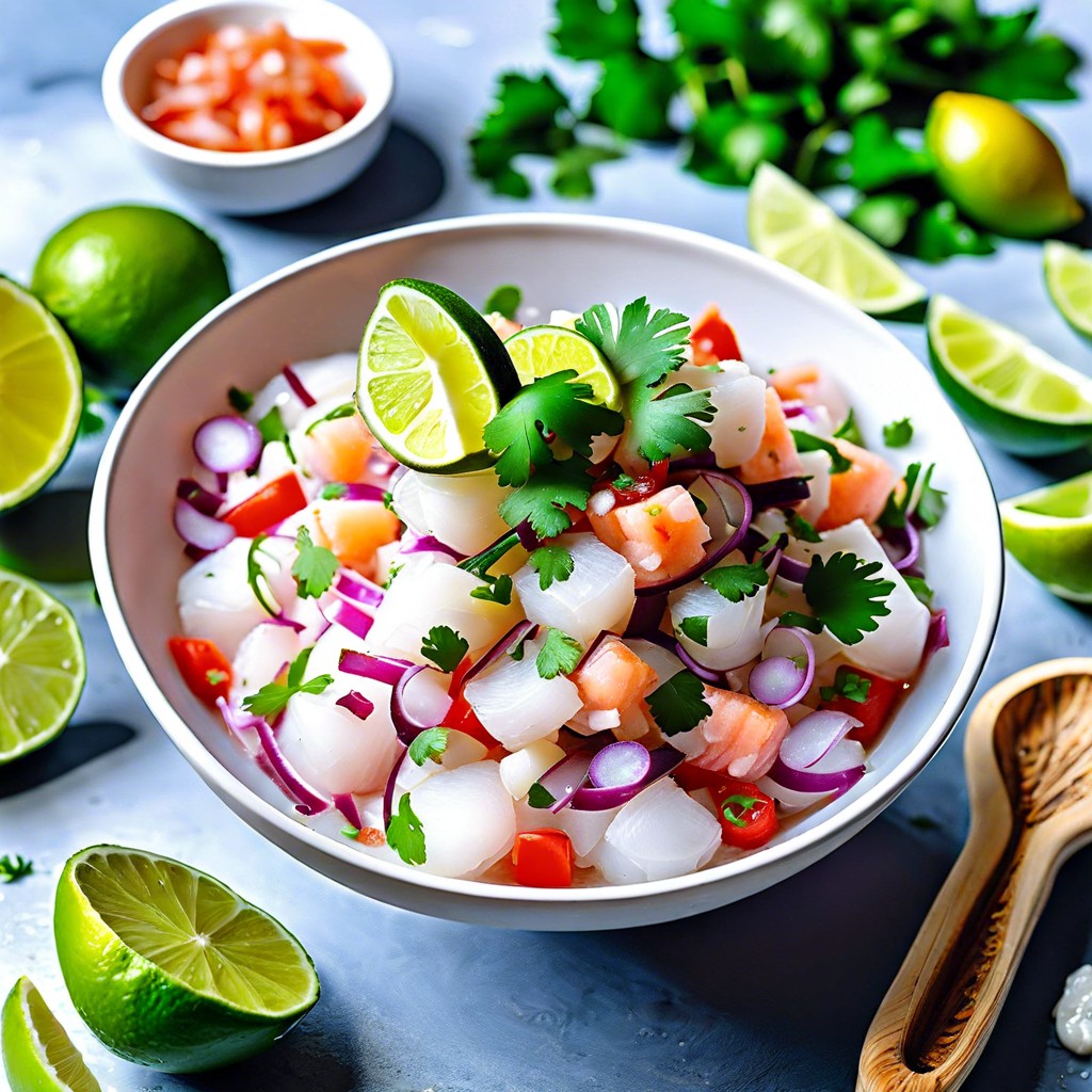 vegan ceviche with coconut and lime