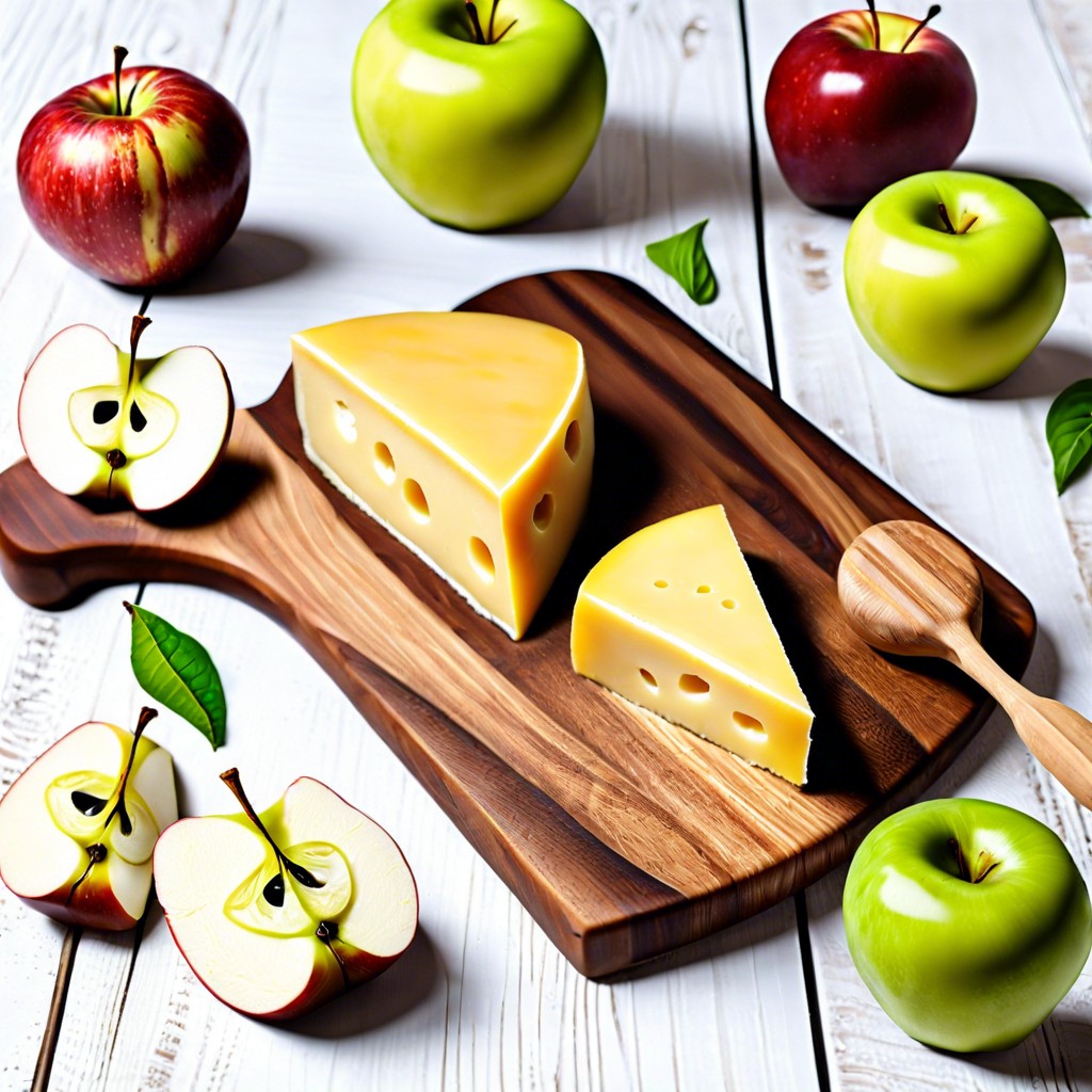 vegan cheese and apple slices