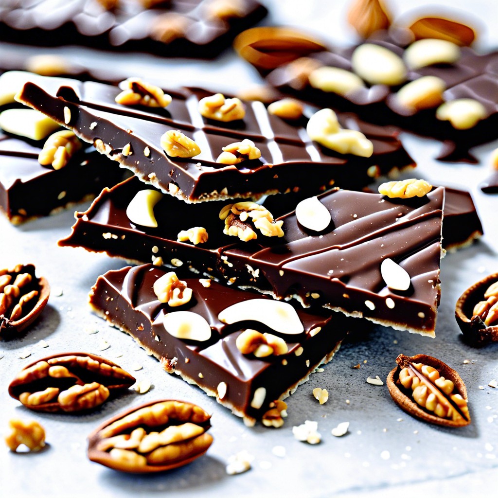 vegan dark chocolate and walnut bark