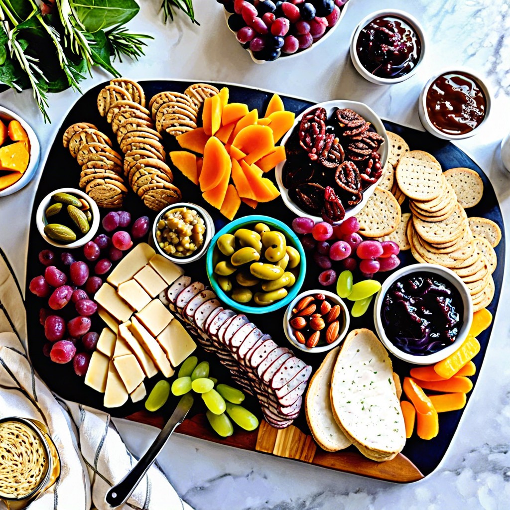 vegan variety marinated tofu roasted red peppers crudites almond dip