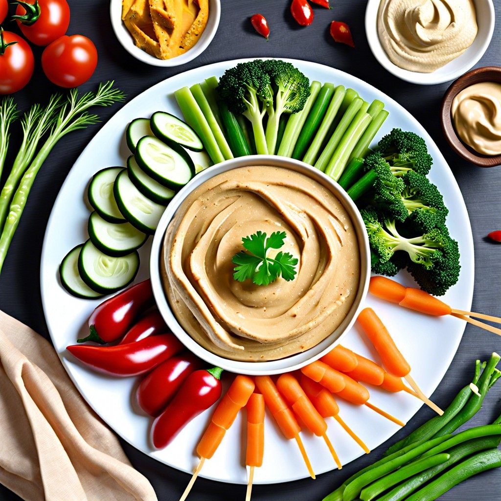 vegetable sticks with hummus