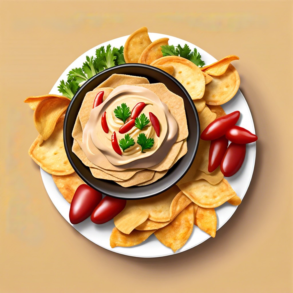 veggie chips with hummus